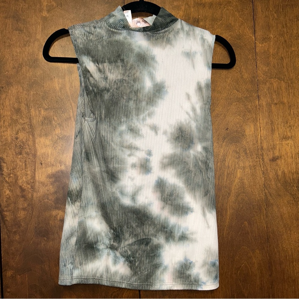 Olive Tiedye Ribbed Tank